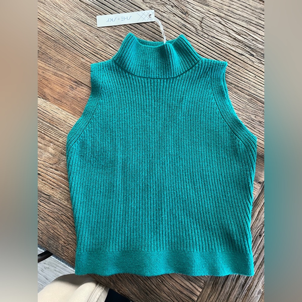NWT She + Sky Mock Neck Sweater Tank